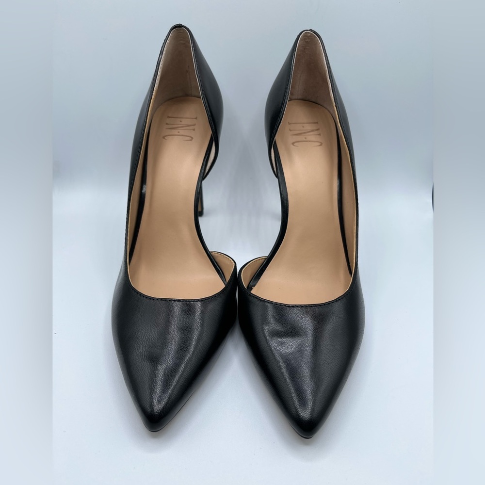 INC International Concepts Women’s Leather black pointed toe 4 inch heel.